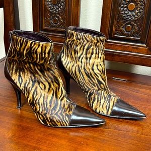 Via Spiga Italian Calf Hair Leopard Booties